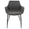 Leisuremod Markley Modern Leather Dining Arm Chair with Metal Legs, Charcoal Black, 4PK EC26BL4 - alternate 8