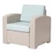 Homeroots 33" Gray Heavy Duty Plastic Outdoor Club Chair With Blue Cushion 565249 - alternate 1