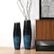 Homeroots Set of Two Black And Blue Abstract Glass Cylinder Floor Vases, 2PK 574243 - alternate 8