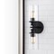 Jonathan Y Jules Edison 16.5" Cylinder 2-Light Iron/Seeded Glass Farmhouse Contemporary LED Wall Sconce, Black JYL7577A - alternate 12