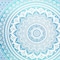 Homeroots 92" X 84" Sea Green And White Mandala Cotton Hanging Tapestry 397398 - alternate 4