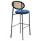 Leisuremod Euston Modern Wicker Bar Stool With Black Steel Frame, Navy Blue, 2PK EC29NBU2 - alternate 10