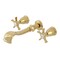 Kingston Brass Two-Handle Wall Mount Tub Faucet, Polished Brass KS5022NX - alternate 1