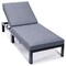 Leisuremod Chelsea Modern Outdoor Chaise Lounge Chair With Blue Cushions CLBL-77BU - alternate 1