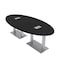 Skutchi Designs Oval Conference Table With Power Unit, 48 in W, 96 in L, Black HAR-OVL-48X96-DOU-U999ST19-ESIL - alternate 1