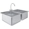 Amgood 16 in. x 20 in. x 12 in. Stainless Steel 2 Compartment Drop-In Sink with Faucet. NSF AMG SINK DIS S2C-162010-F-Z - alternate 1