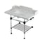 Kingston Brass 36-Inch Carrara Marble Console Sink with Acrylic Legs and Shelf, 8-Inch, 3-Hole LMS3630MASQB5 - alternate 1