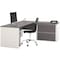 Bestar L Shaped Desk L-Shape Workstation, 82.9" D X 30.4" H, 71.1" W X Melamine, Slate/Sandstone 93862-59 - alternate 1