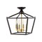 Jonathan Y Plains 12" 4-Light Modern Farmhouse Metal Open-Frame Pagoda LED Semi Flush Mount Mini Lantern, Oil Ru JYL7610G - alternate 11