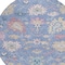 Homeroots 8' Blue Pink And Ivory Round Floral Washable Indoor Outdoor Area Rug 605309 - alternate 9