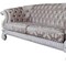Homeroots 99" Ivory Velvet Damask Sofa And Toss Pillows With Bone Legs 491349 - alternate 5