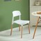 Fabulaxe Modern Plastic Dining Chair Open Back with Beech Wood Legs, White Set of 4 QI004222.WT.4 - alternate 9