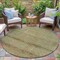 Homeroots 8' Artichoke Green And Ivory Round Geometric Washable Indoor Outdoor Area Rug 630485 - alternate 5