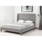 Homeroots Gray Solid Wood Queen Upholstered Linen Bed 544902 - alternate 1