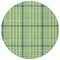 Homeroots 8' Green And Ivory Round Plaid Washable Indoor Outdoor Area Rug 601472 - alternate 6