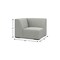 Homeroots 38" Gray Fabric Modular Sofa With Brown Legs 641031 - alternate 8