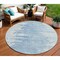 Homeroots 8' Sky Blue And Denim Blue Round Abstract Washable Indoor Outdoor Area Rug 582436 - alternate 1