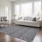 Homeroots 8' X 10' Gray Damask Washable Non Skid Indoor Outdoor Area Rug 563877 - alternate 8