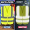 Neiko High Visibility Safety Vest with Reflective Strips, Medium, Neon Yellow, Zipper Front For Safety 53940A - alternate 6
