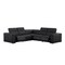 Homeroots Black Leather Power Reclining L Shaped Five Piece Corner Sectional 643949 - alternate 1