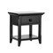 Homeroots 24" Black Solid Wood Solid and Manufactured Wood One Drawer Nightstand 530251 - alternate 6