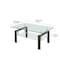 Homeroots 39" Clear and Black Glass and Steel Coffee Table With Shelf 635696 - alternate 9
