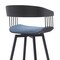 Homeroots 31" Blue and Black Fabric with Metal Swivel Bar Height Bar Chair 534460 - alternate 9