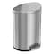 Hls Commercial 13 Gallon / 50 Liter Semi-Round Step Trash Can, Stainless Steel HLSS13D - alternate 1