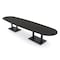 Skutchi Designs Boval Conference Table With Power, 48 in W, 168 in L, Black HAR-BOVL-48X168-DOU.BK-U999ST19-EBLK - alternate 1