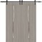 Sartodoors Modern Double Barn Door 72 x 96 inches, BASIC 3002 Oak Franko, 13FT Rail Track Set, Solid Panel I BASIC3002DB-DUFR-7296 - alternate 1