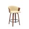 Armen Living Diana 26in Swivel Walnut Wood Counter Stool in Cream Faux Leather LCDIBAWACR26 - alternate 1