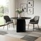Homeroots 45" Black Solid Wood Pedestal Base Round Top Dining Table 712167 - alternate 6