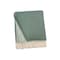 Homeroots 55" X 70" Sage And White Cotton Blend Woven Chevron Plush Throw Blanket with Fringe 633081 - alternate 1