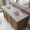 James Martin Vanities Brittany 60" Dbl Vanity, Pecan w/3 CM Et. Jasmine Pearl Silestone Top w/FreePower Wireless Charger 655-V60D-PCN-FEJP - alternate 9