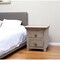 Homeroots 24" Gray Solid Wood Two Drawer Nightstand 488755 - alternate 6