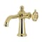 Kingston Brass One-Handle Single-Hole Bathroom Faucet with Knurled Handle and Push Pop-Up Drain, Polished Brass KS3542RKZ - alternate 1
