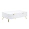Homeroots 53" White Wood And Metal Coffee Table With Four Drawers 490582 - alternate 1