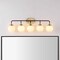 Jonathan Y Caleb 38" 5-Light Contemporary Transitional Iron/Glass LED Vanity Light, Brass Gold/Black/White JYL9555B - alternate 12