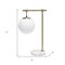 Homeroots 21" Antiqued Brass Metal Novelty Table Lamp With White Globe Shade 643473 - alternate 1