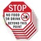 Signmission Stop No Food or Drink Beyond This P, 4 inch X 4 inch, Vinyl Decal, 5PK OC-D-5PACK-4-81 - alternate 1