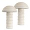 Jonathan Y Cremini 17.5" Modern Minimalist Plaster-Look Ribbed Mushroom Resin Cylinder LED Table Lamp, Cre, 2PK JYL9204A-SET2 - alternate 9