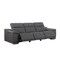 Homeroots 107" Dark Gray Italian Leather Reclining Metal USB Sofa 720280 - alternate 10