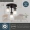 Vaxcel Park Ridge 3-Light Black Transitional Semi Flush Mount Fixture Clear Glass Shade C0326 - alternate 7