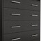 Homeroots 33" Black Four Drawer Standard Chest With Open Shelf 544025 - alternate 8
