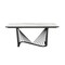 Homeroots 71" White and Black Stone and Iron Self-Storing Leaf Dining Table 370719 - alternate 5