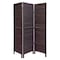 Homeroots 67" Black Wood Folding Three Panel Screen Room Divider 274703 - alternate 1