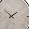 Homeroots 33" Black And Natural Metal And Solid Wood Analog Distressed Round Wall Clock 609408 - alternate 5