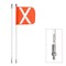 Safetywhips Warning Whip Heavy Duty Whip with Flag, White Whip, Orange Flag, White Reflective X, 96 Length SW08QDNP2-SXW - alternate 1