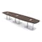 Skutchi Designs Arc Rectangle Meeting Room Table, 45 in W, 216 in L, Brown HAR-AREC-48X216-DOU-H3041-ESIL - alternate 1