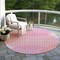 Homeroots 8' Pink Copper And Ivory Round Geometric Washable Indoor Outdoor Area Rug 597651 - alternate 8